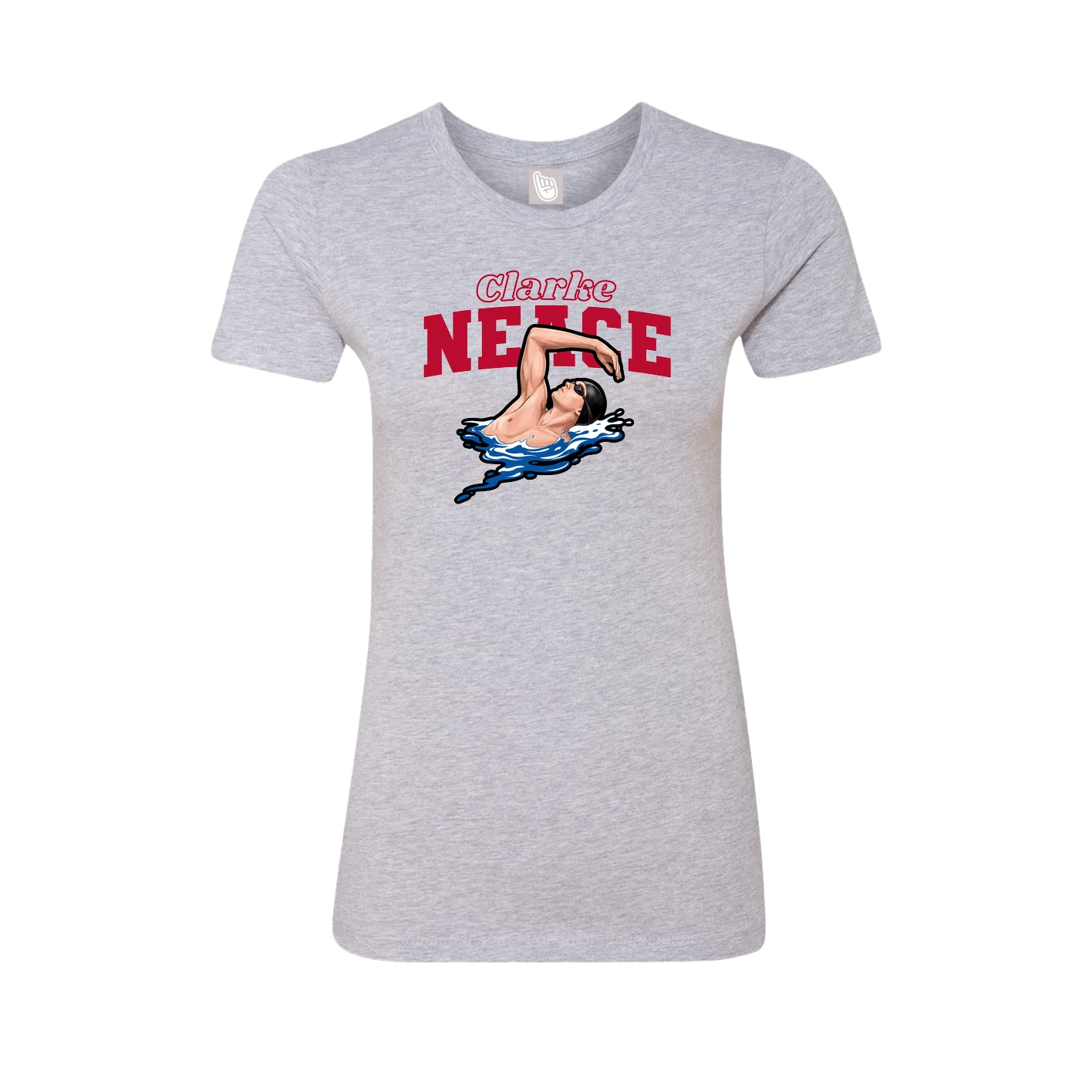 Fitted Women's Tee — Name Arch in Grey