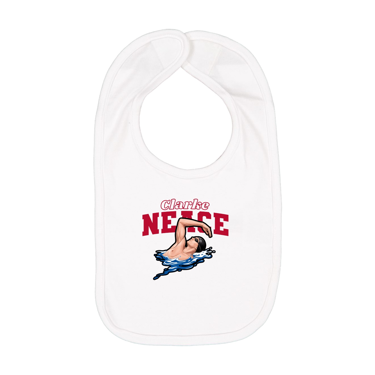 Infant Bib — Name Arch in White