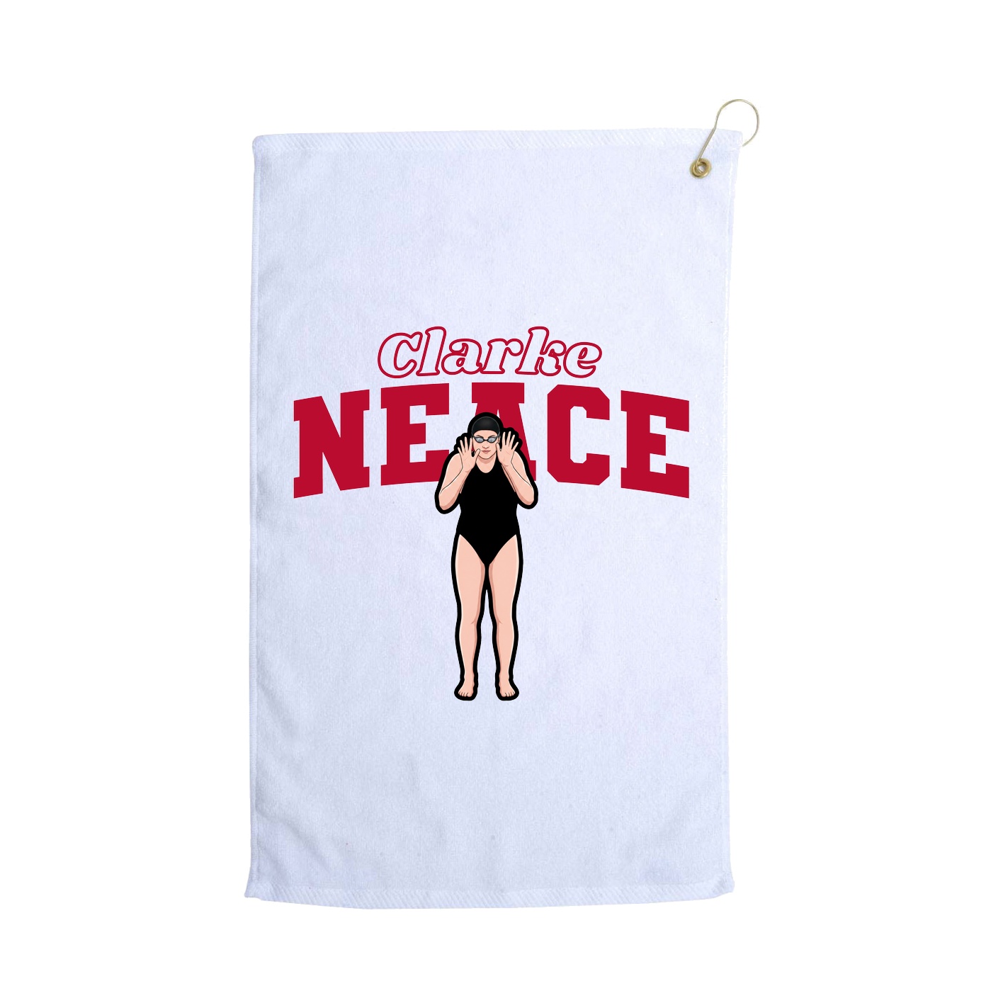 Golf Towel — Name Arch in White
