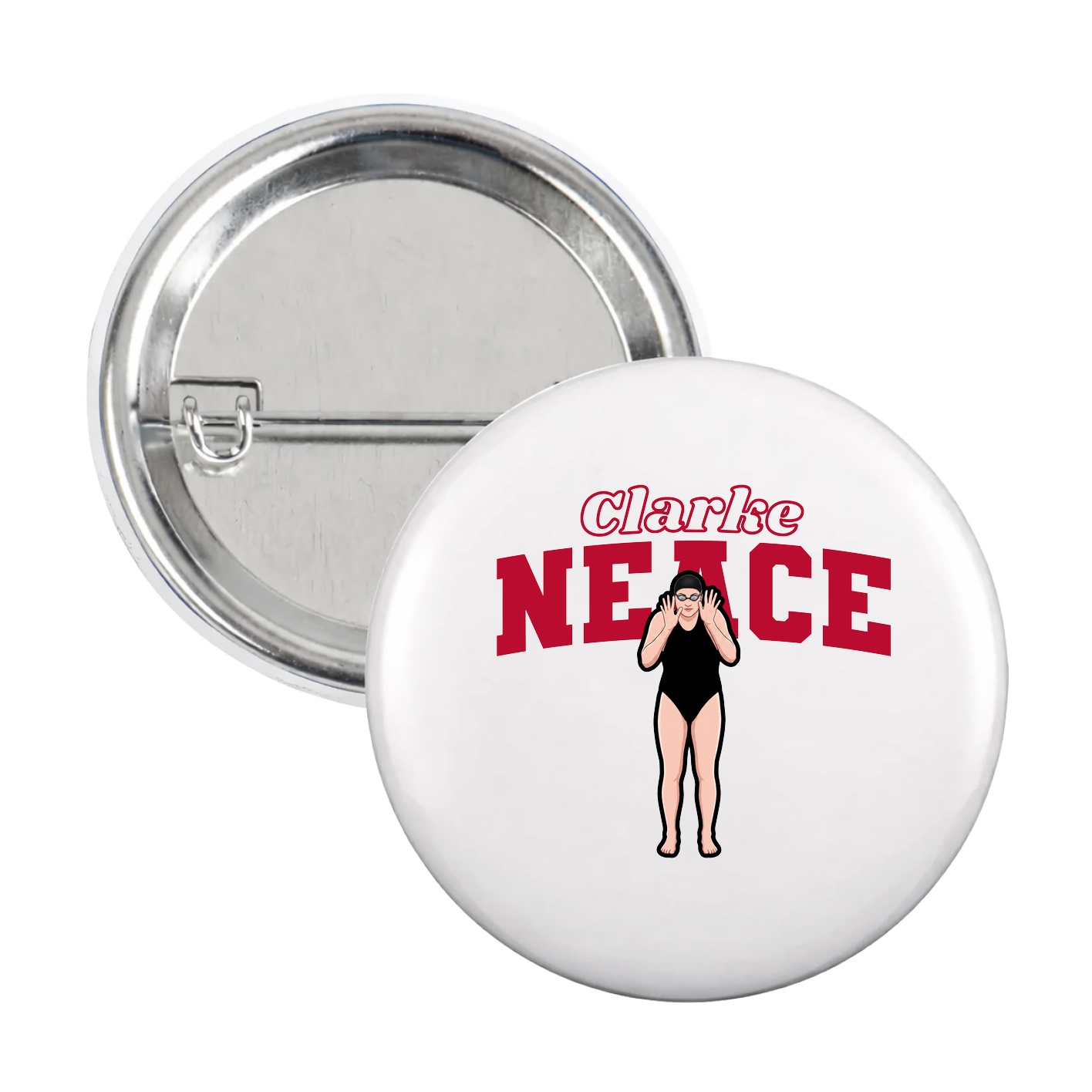 Game Day Button — Name Arch in White
