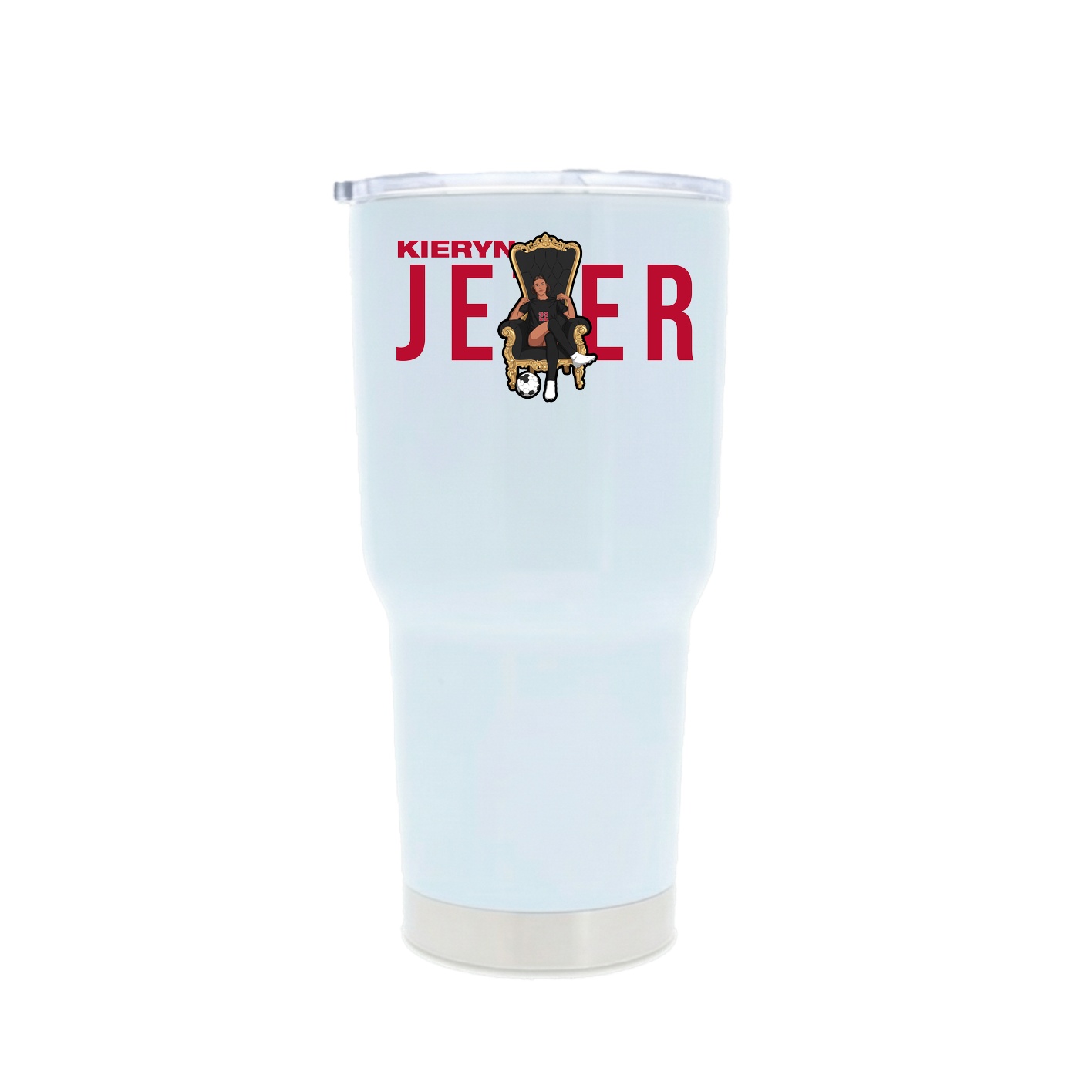30oz Stainless Steel Tumbler — Player Name in White
