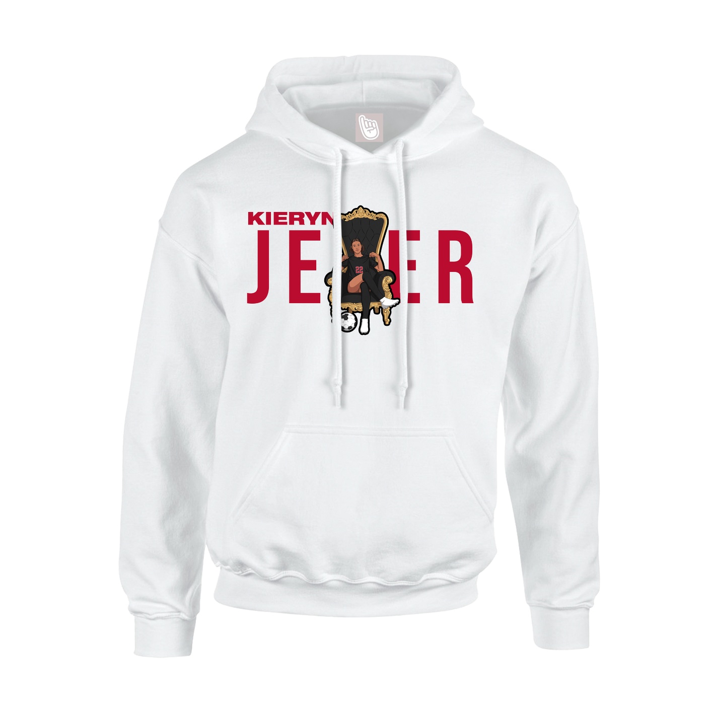 Youth Hoodie — Player Name in White