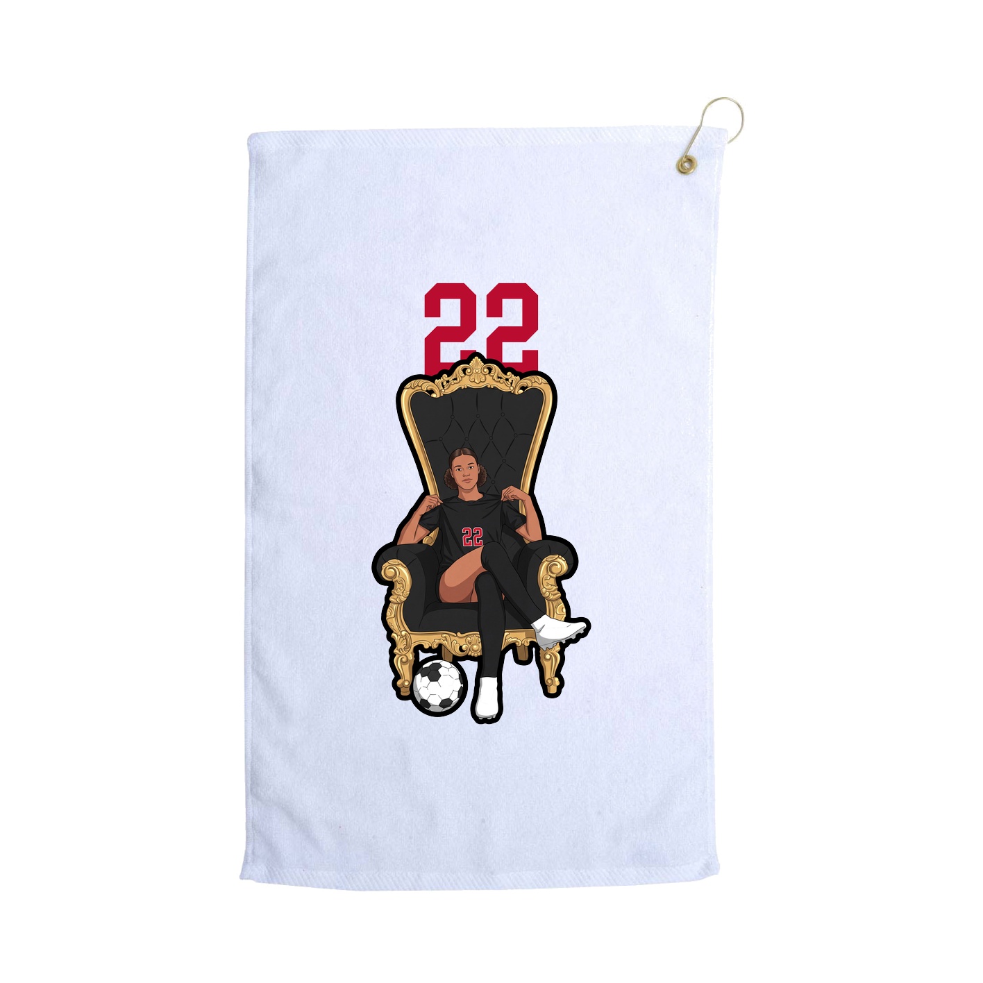 Golf Towel — Number Top in White