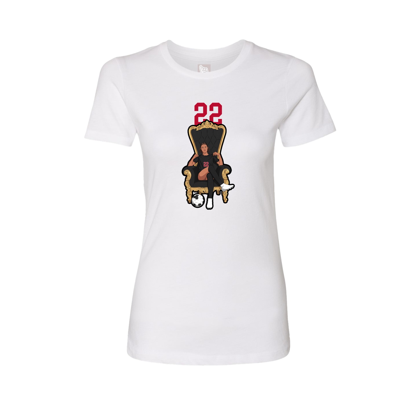 Fitted Women's Tee — Number Top in White