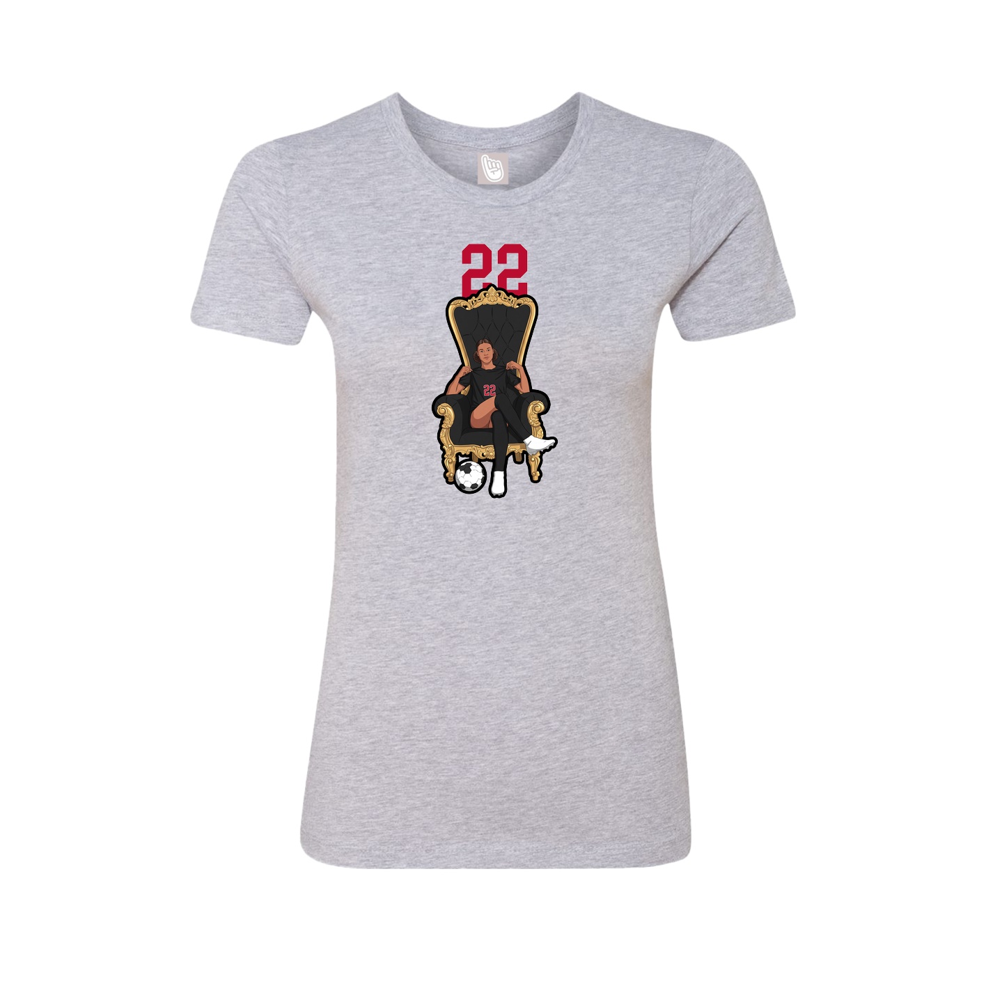 Fitted Women's Tee — Number Top in Grey