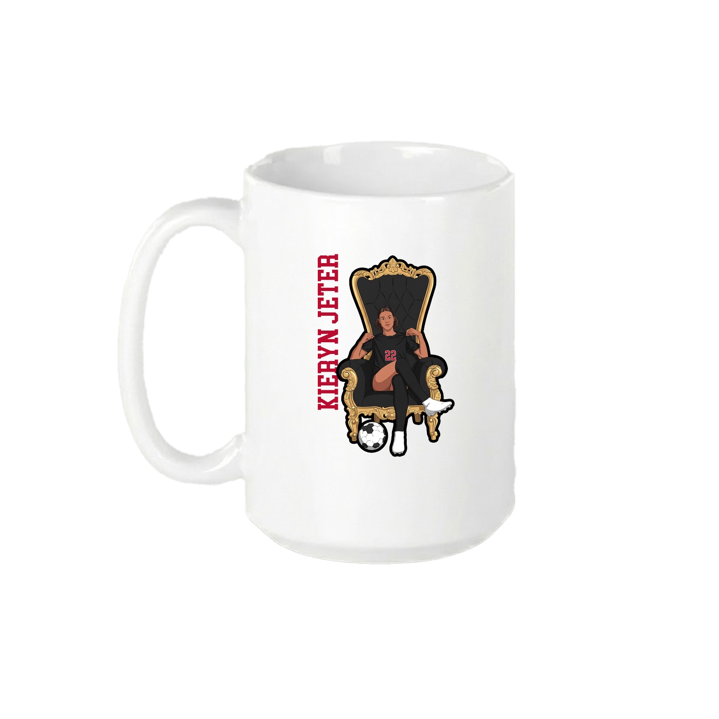 15oz Coffee Mug — Name Vertical in White