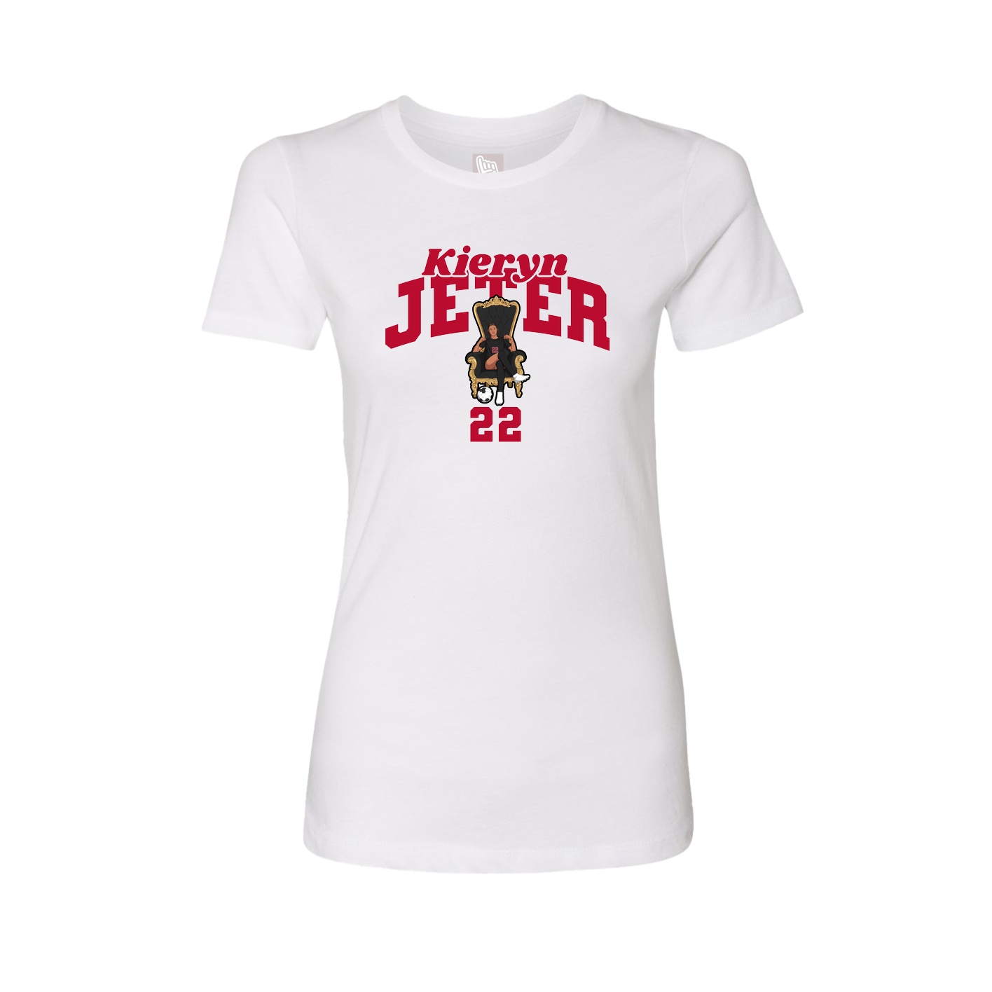 Fitted Women's Tee — Signature Arch in White