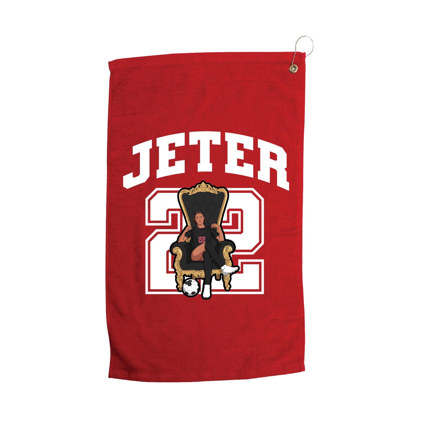 Golf Towel — Number in Red
