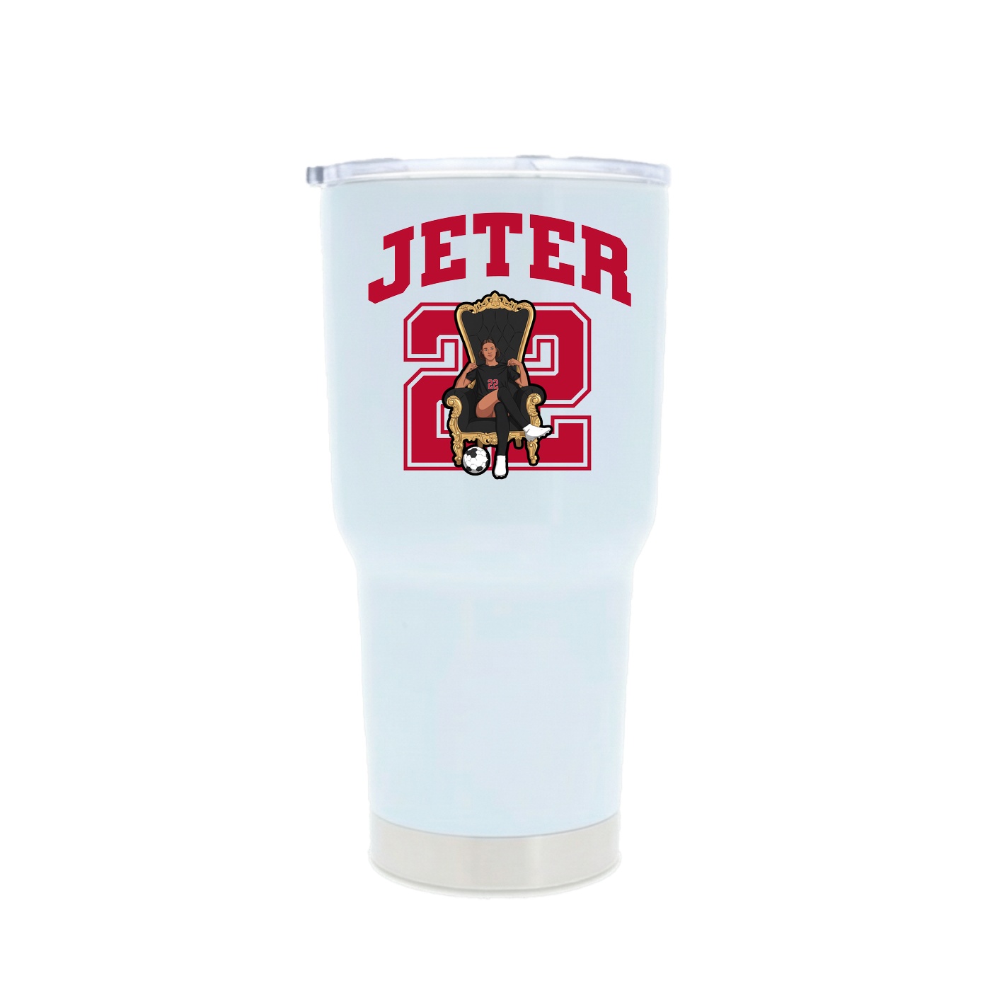 30oz Stainless Steel Tumbler — Number in White