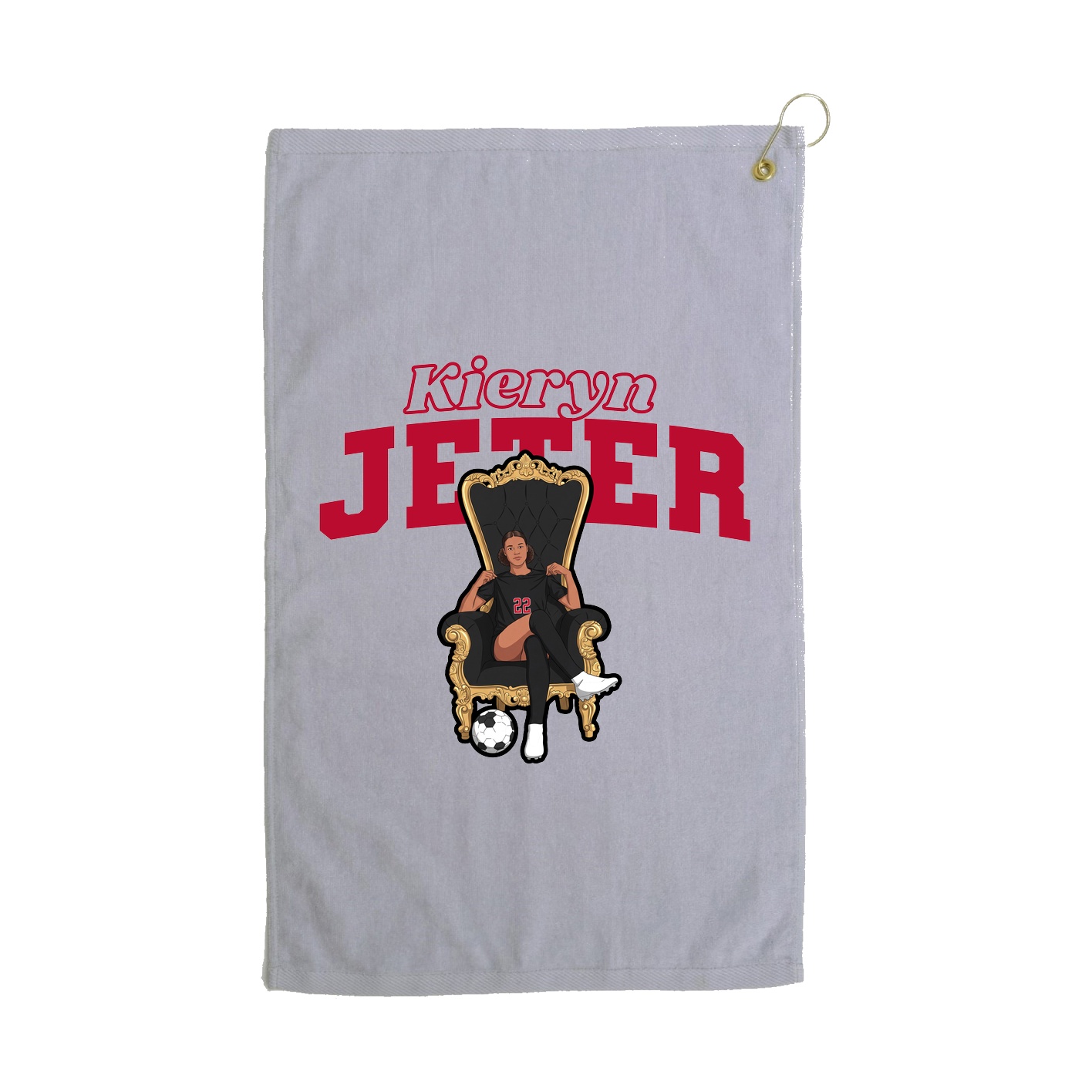 Golf Towel — Name Arch in Grey