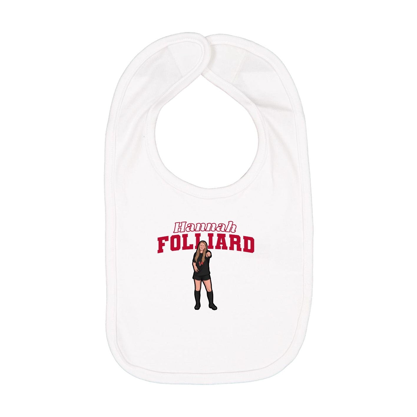Infant Bib — Name Arch in White