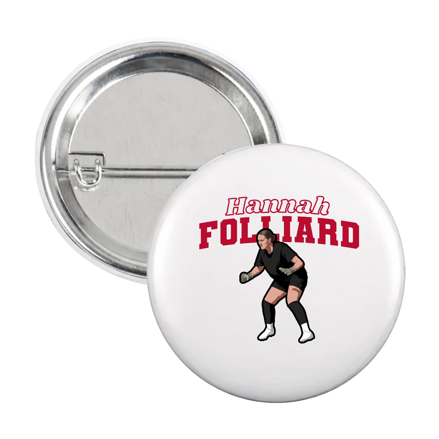 Game Day Button — Name Arch in White