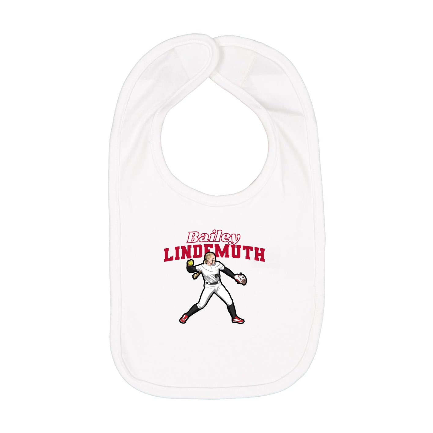Infant Bib — Name Arch in White
