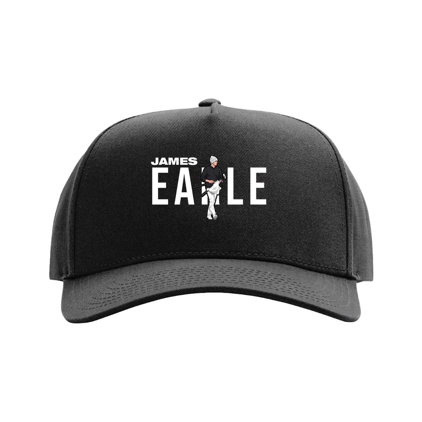 Full Fabric Five-Panel Champ Cap — Player Name in Black