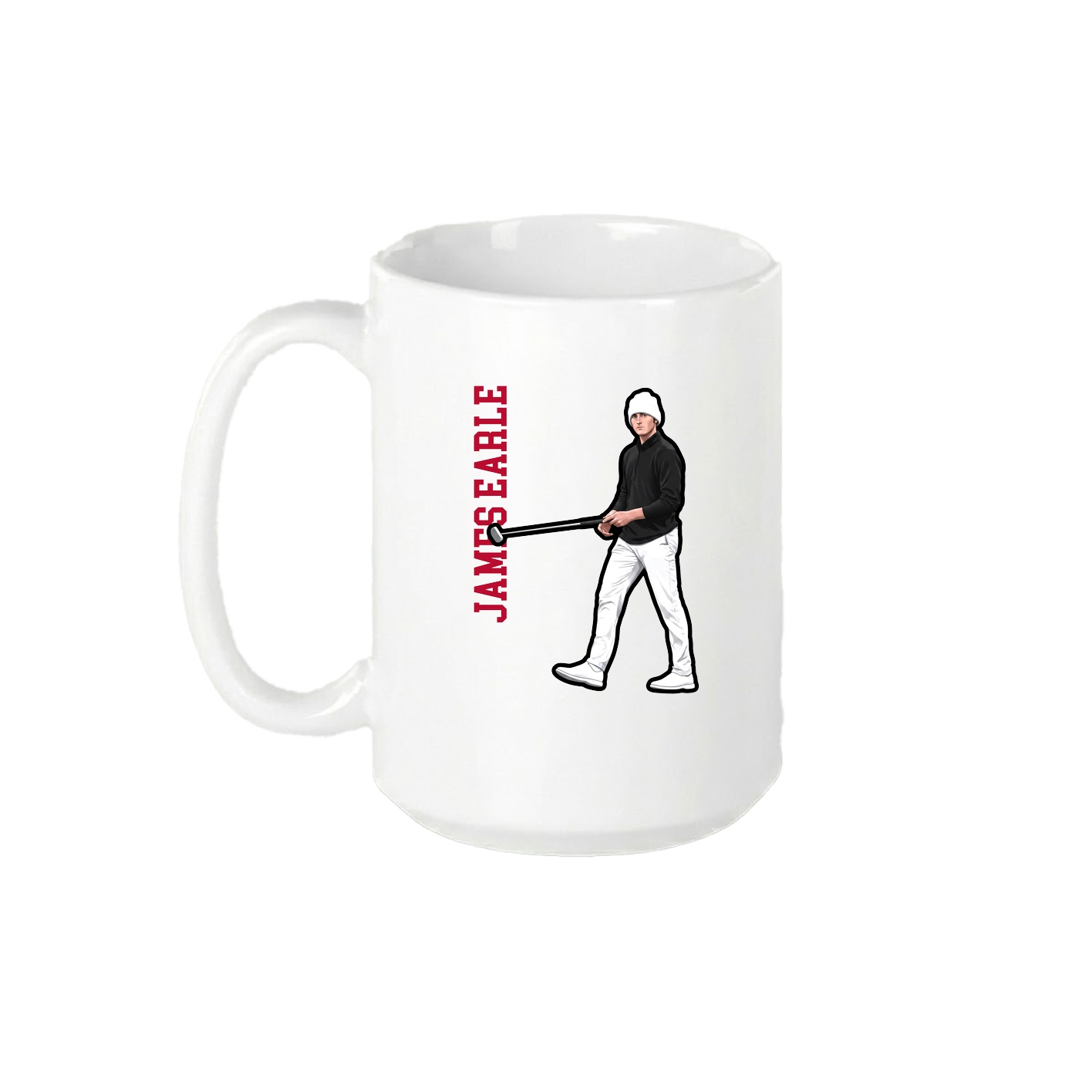 15oz Coffee Mug — Name Vertical in White
