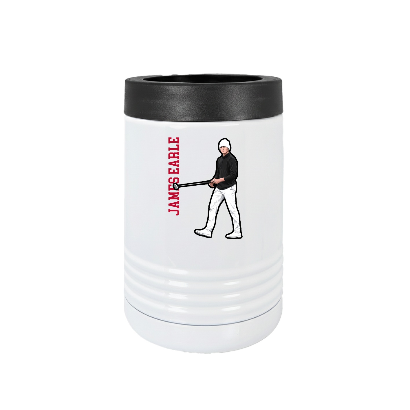Beverage Holder — Name Vertical in White