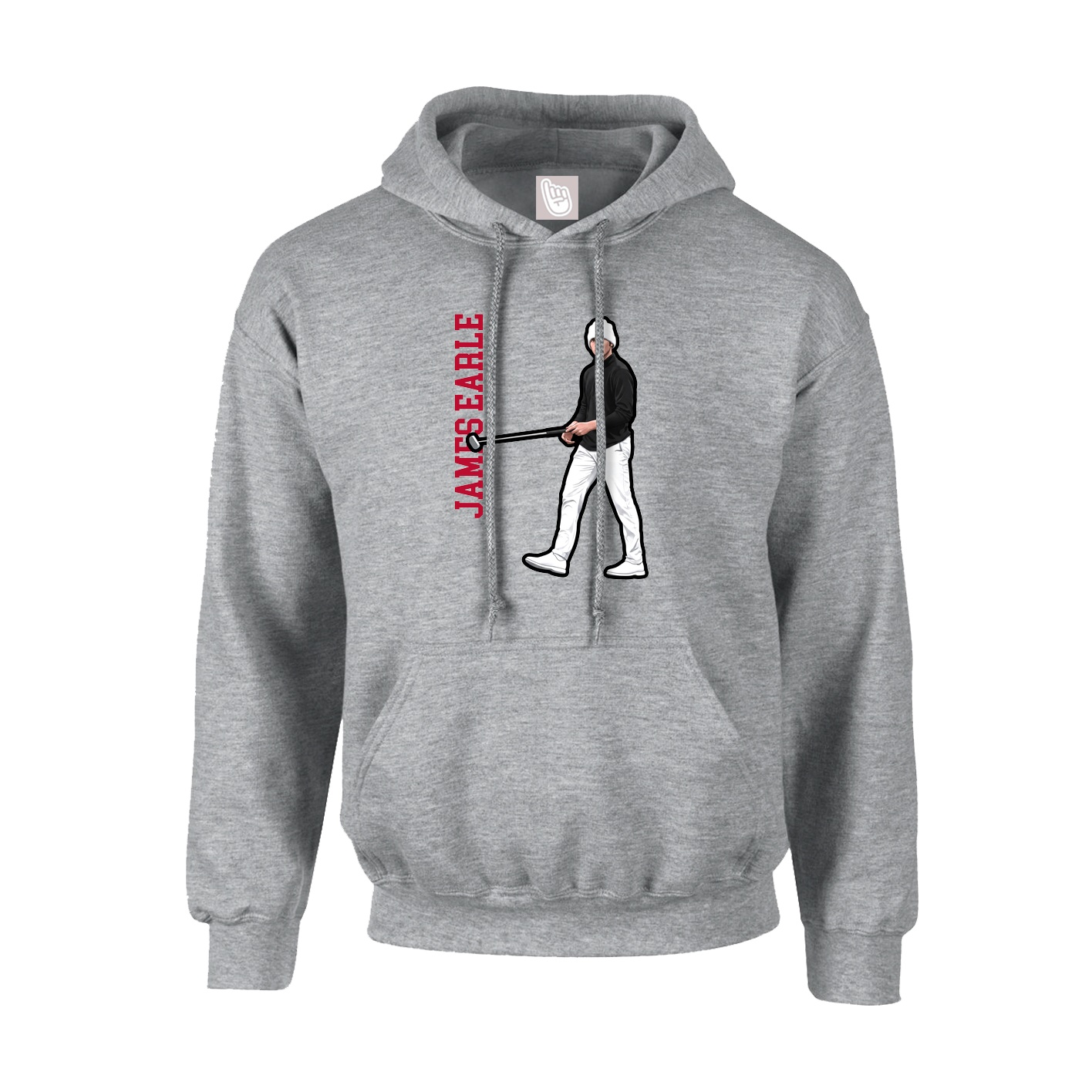Hoodie — Name Vertical in Grey