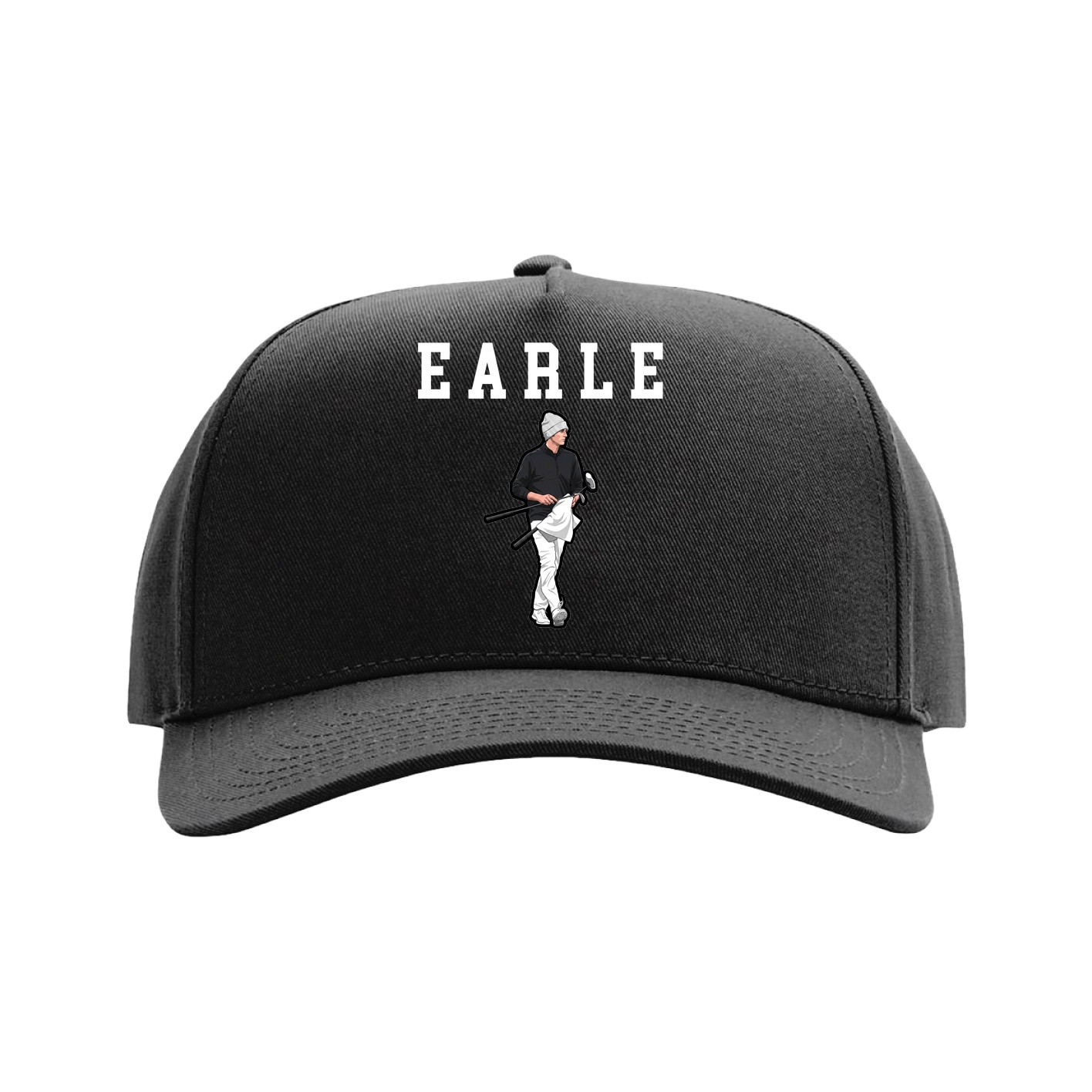Full Fabric Five-Panel Champ Cap — Shirsey in Black