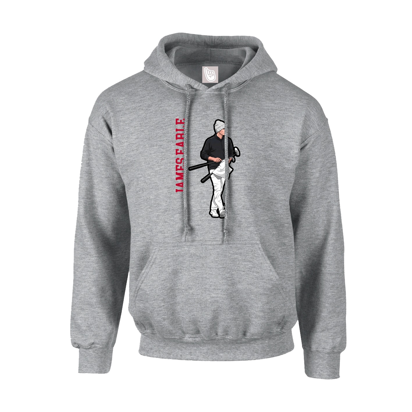 Youth Hoodie — Name Vertical in Grey