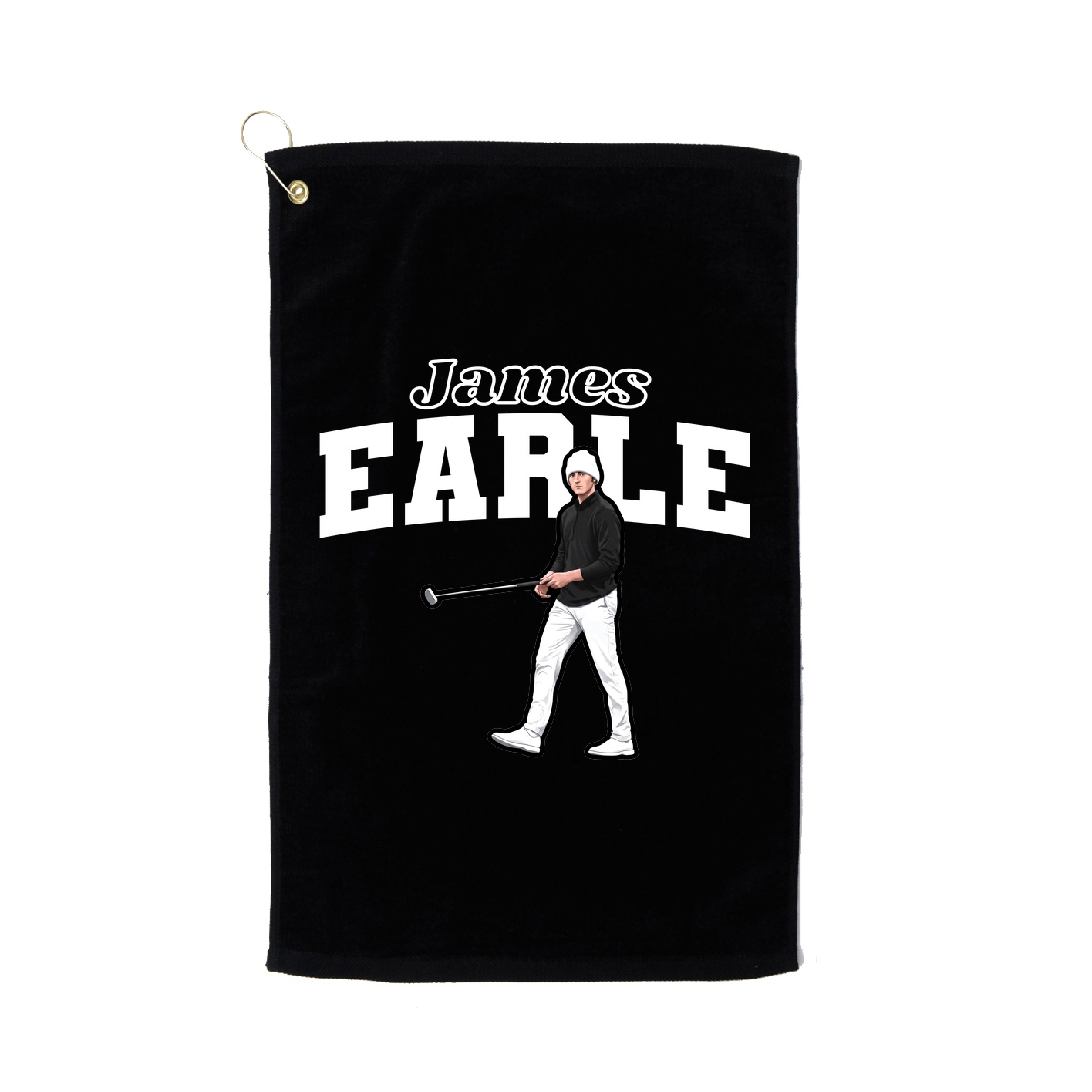 Golf Towel — Name Arch in Black