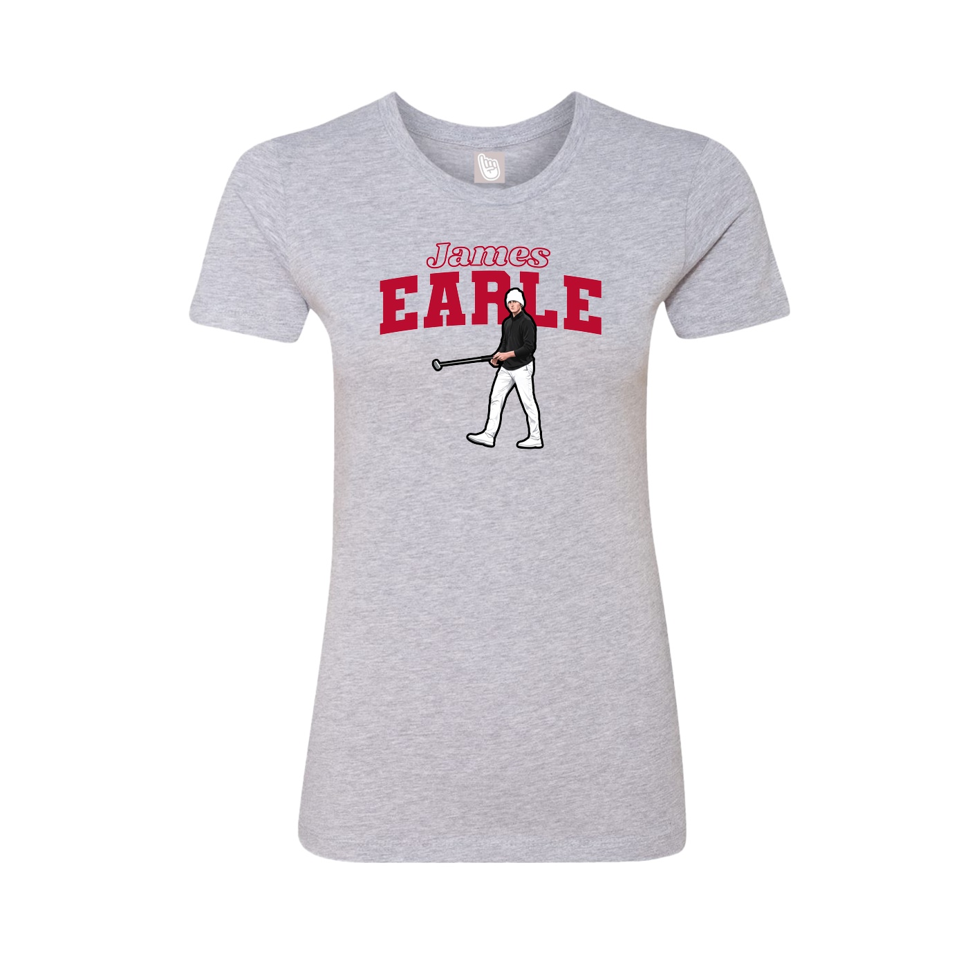 Fitted Women's Tee — Name Arch in Grey
