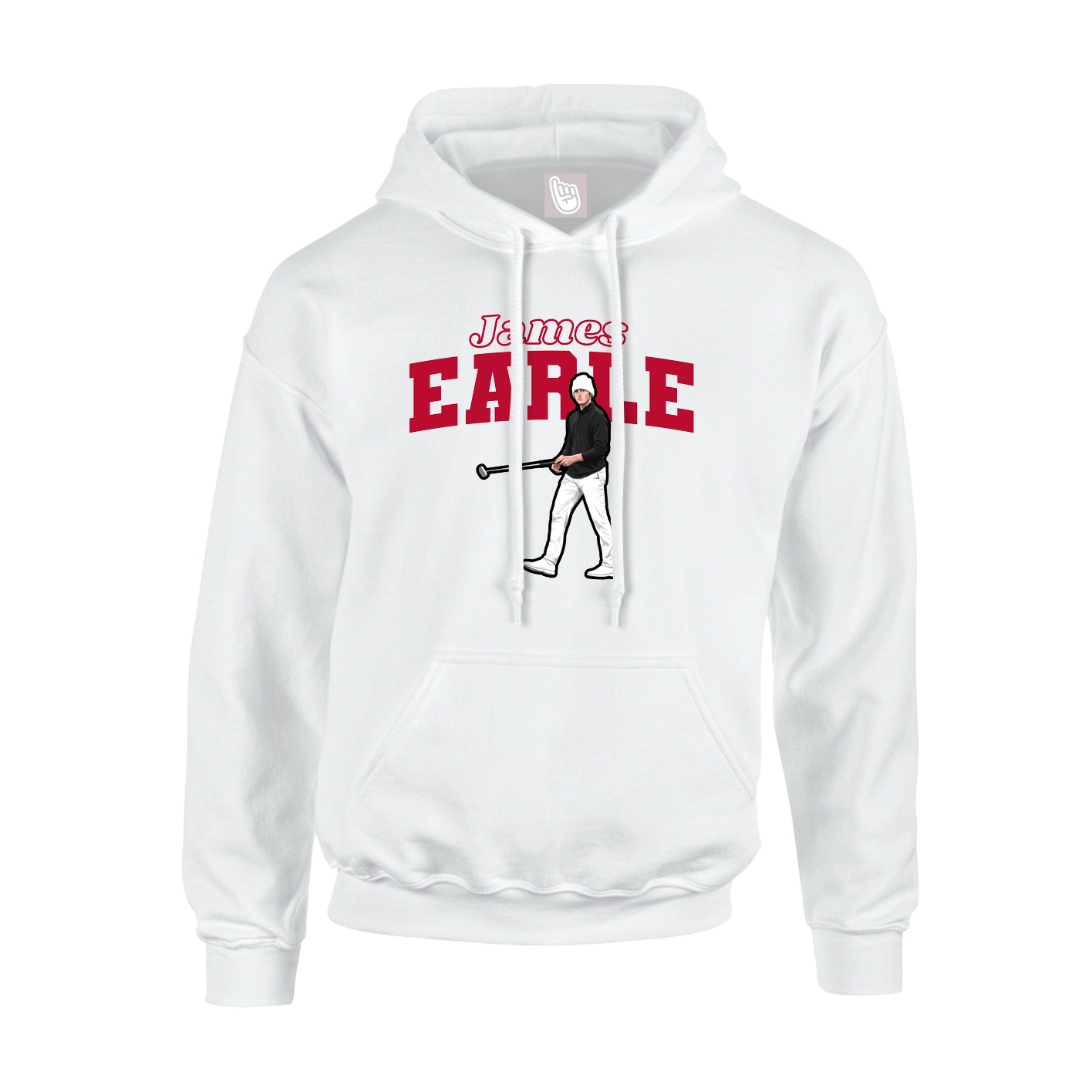 Youth Hoodie — Name Arch in White