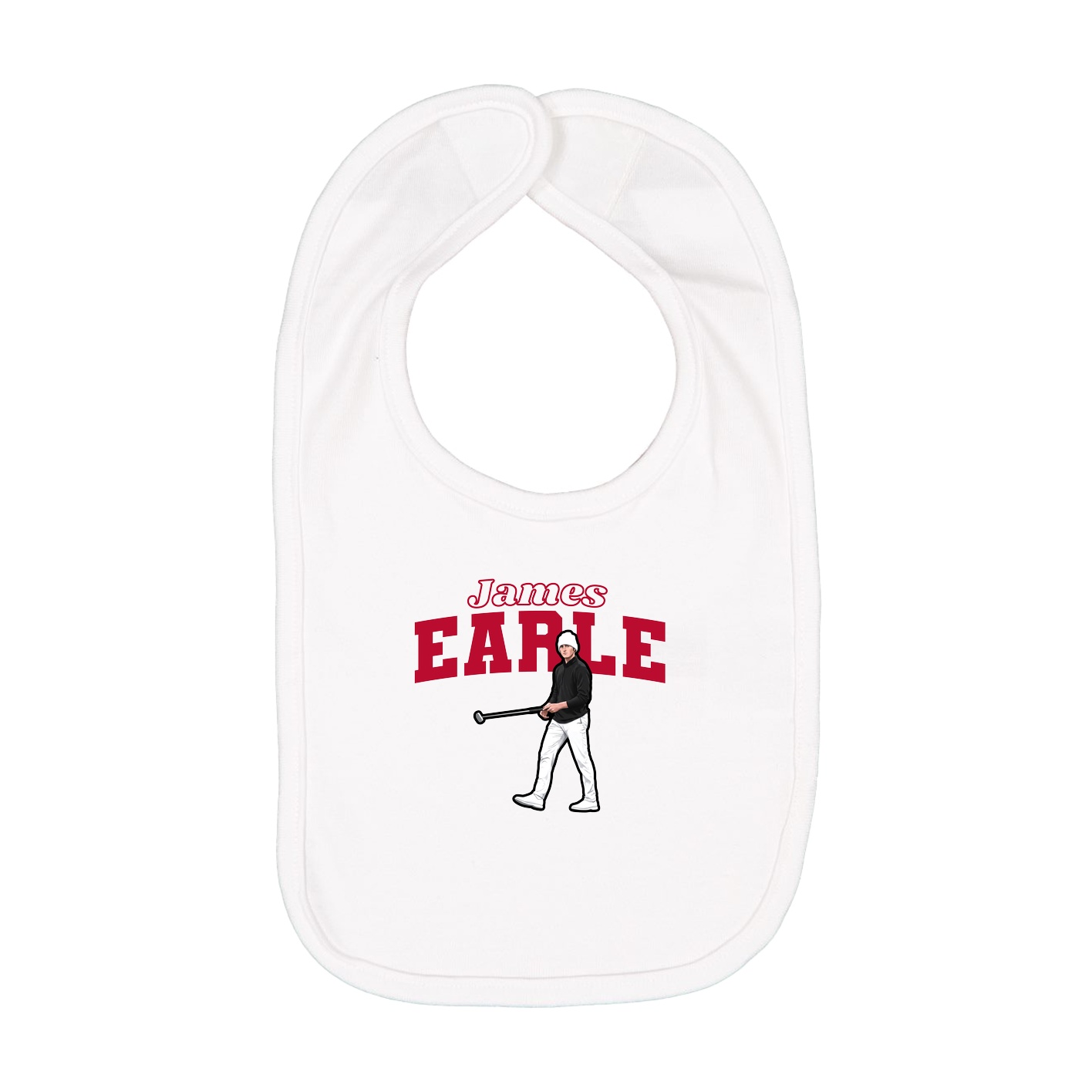 Infant Bib — Name Arch in White