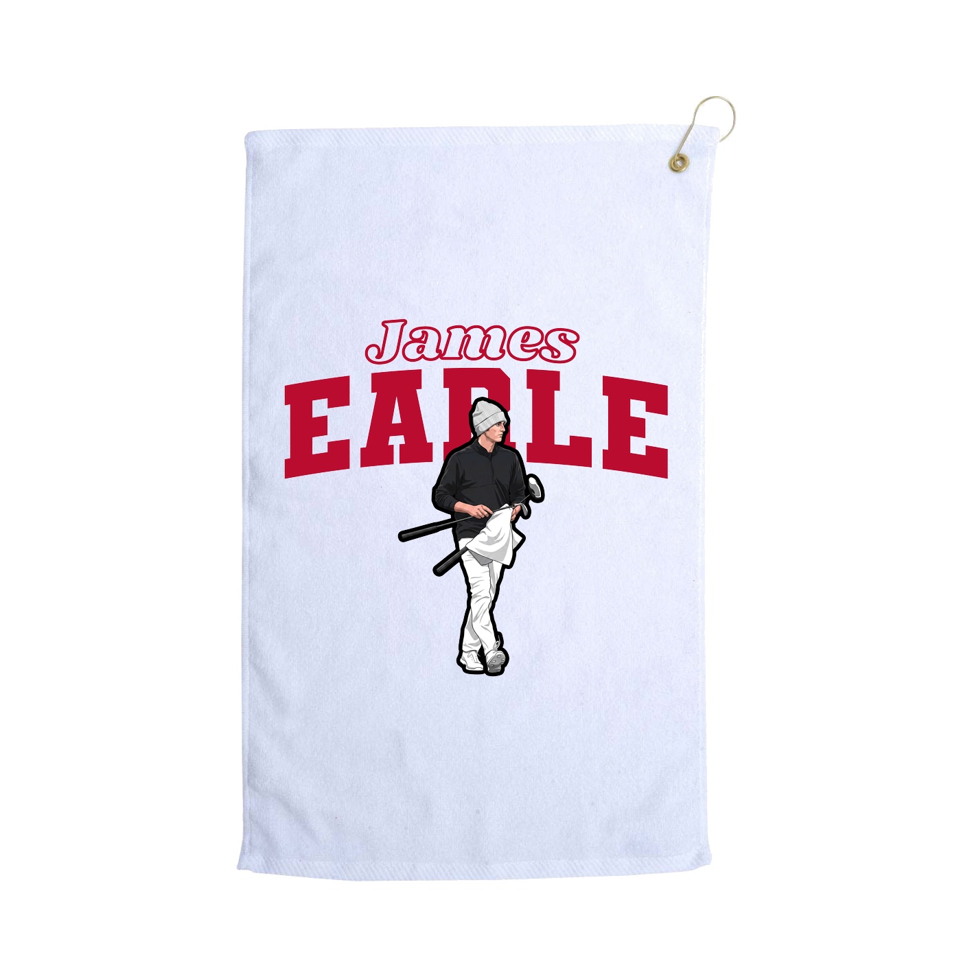 Golf Towel — Name Arch in White