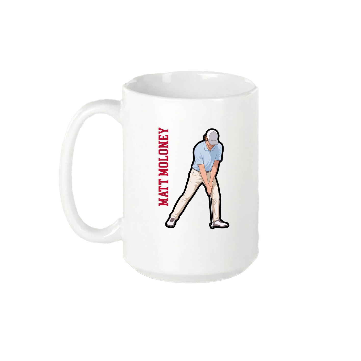 15oz Coffee Mug — Name Vertical in White