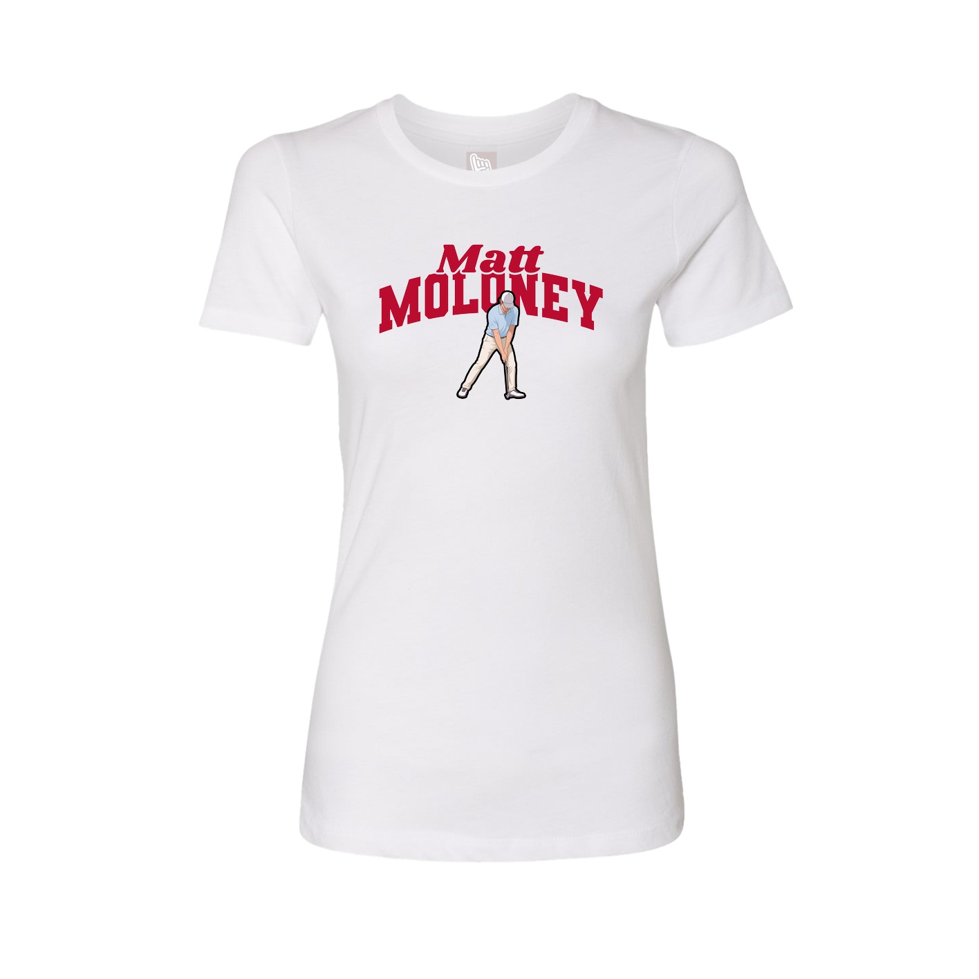 Fitted Women's Tee — Signature Arch in White