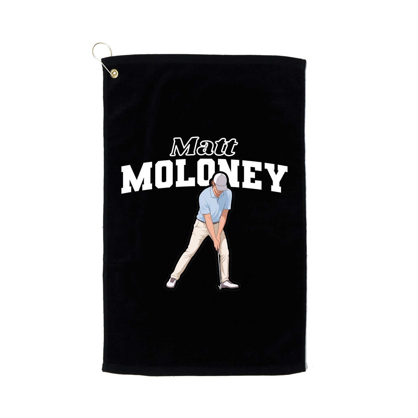 Golf Towel — Name Arch in Black