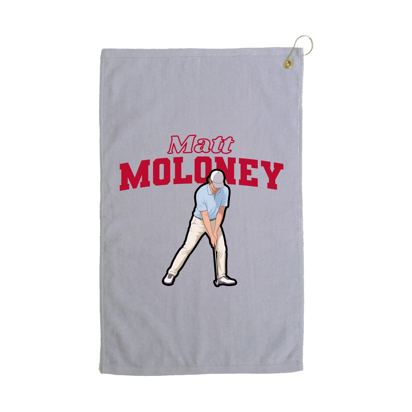 Golf Towel — Name Arch in Grey