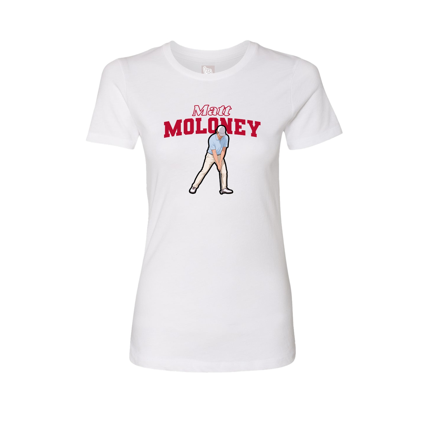 Fitted Women's Tee — Name Arch in White