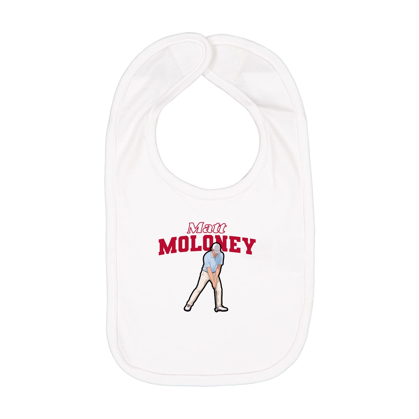 Infant Bib — Name Arch in White