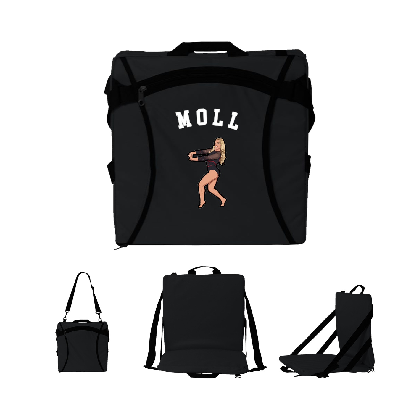 Folding Stadium Seat — Shirsey Arch in Black