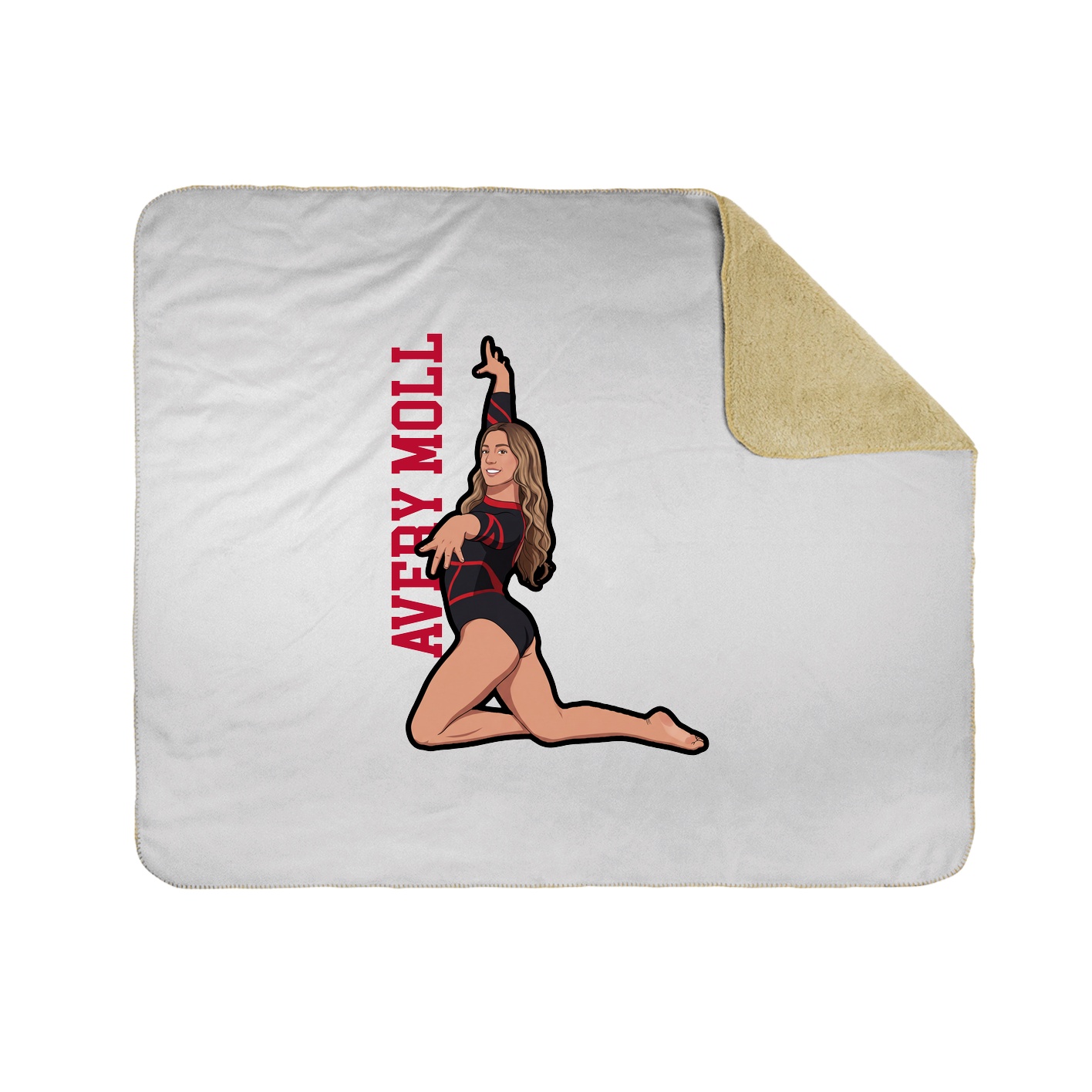 Throw Blanket — Name Vertical in White
