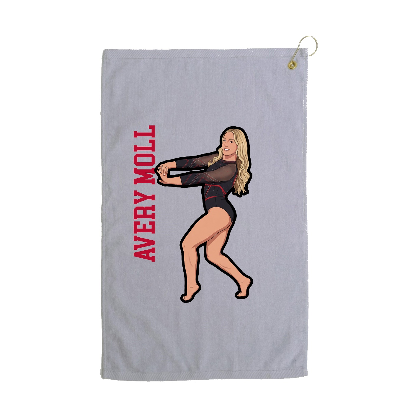 Golf Towel — Name Vertical in Grey