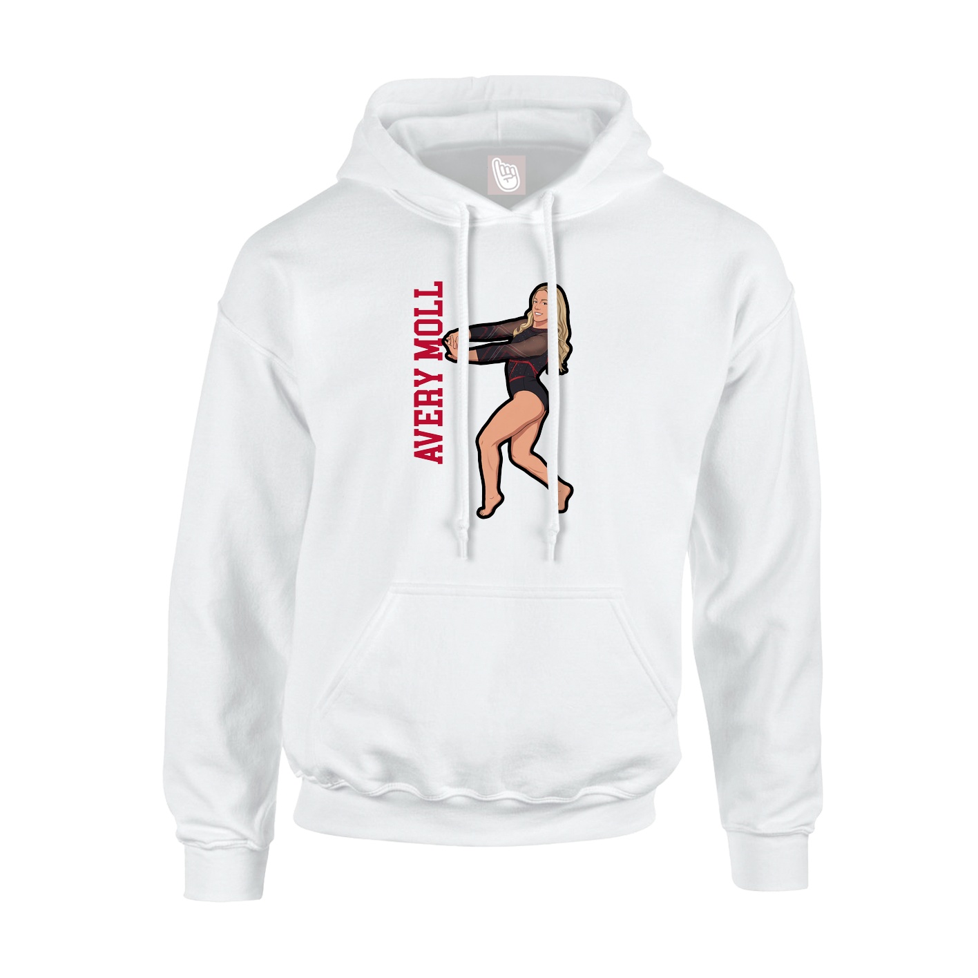 Hoodie — Name Vertical in White