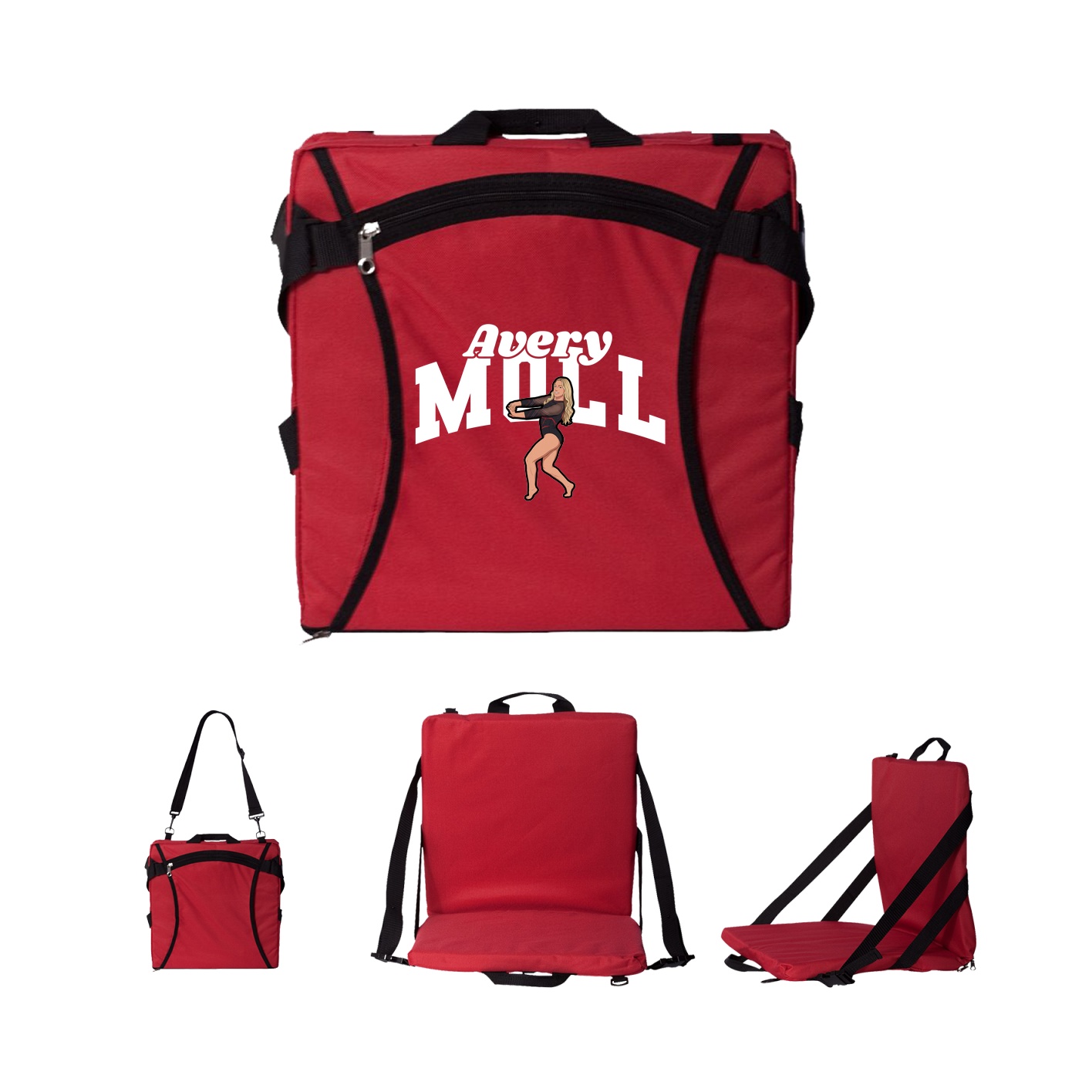 Folding Stadium Seat — Signature Arch in Red