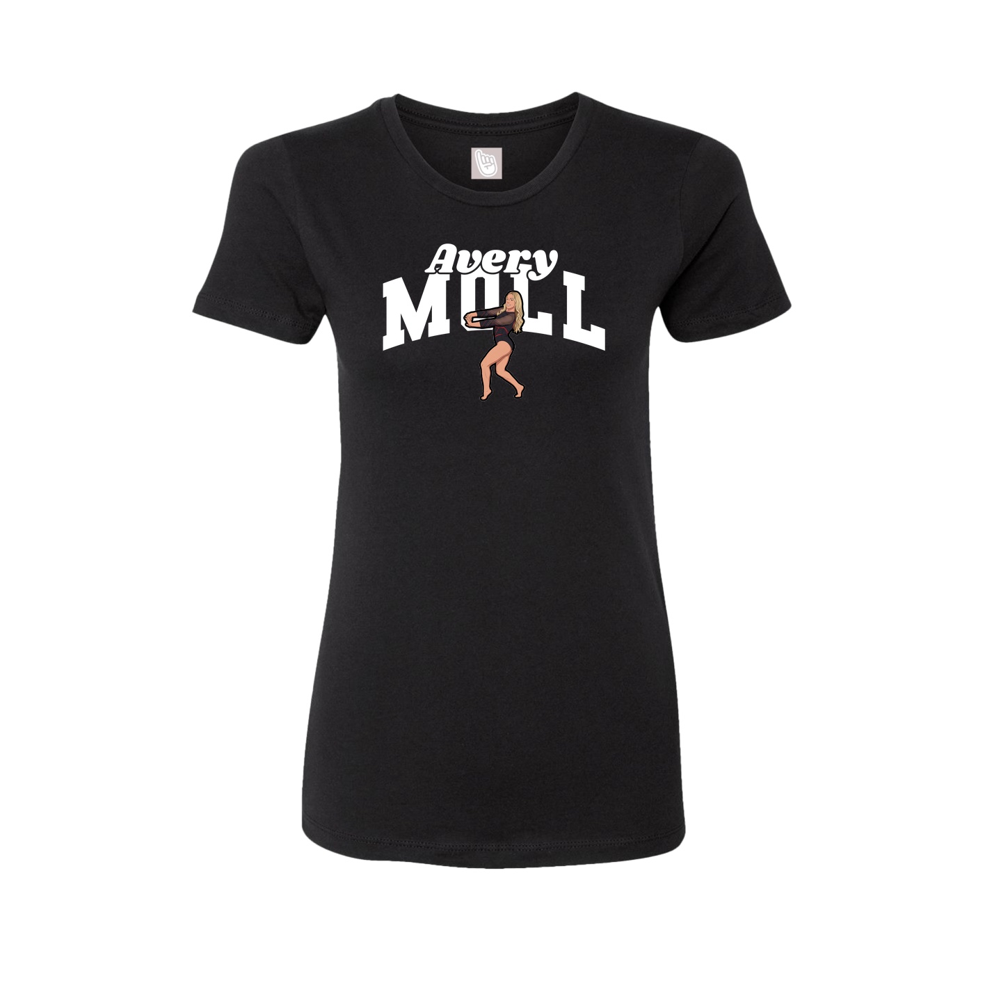Fitted Women's Tee — Signature Arch in Black