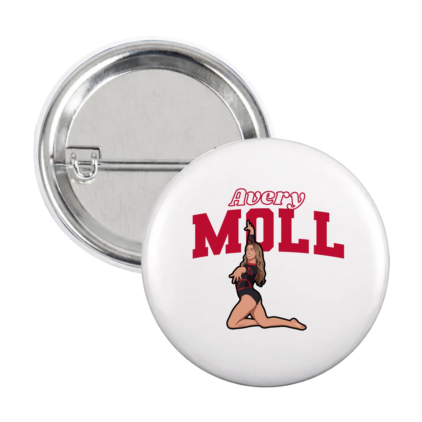 Game Day Button — Name Arch in White