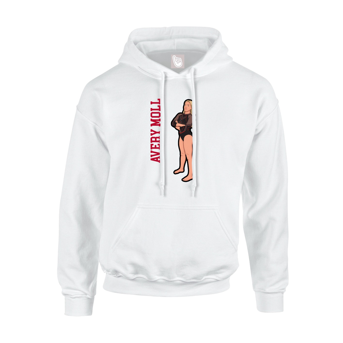Youth Hoodie — Name Vertical in White