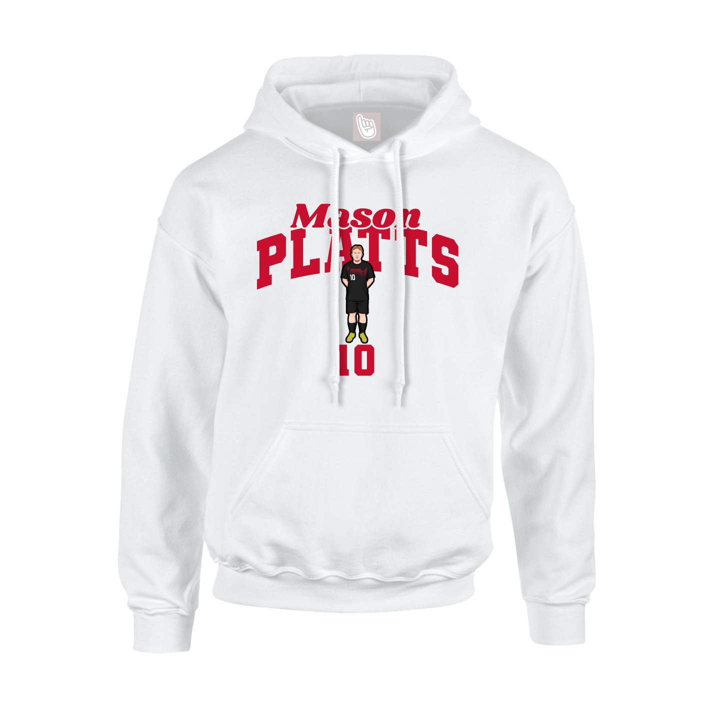 Youth Hoodie — Signature Arch in White