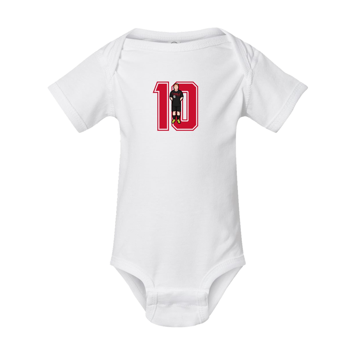 Baby Onesie — Number in White
