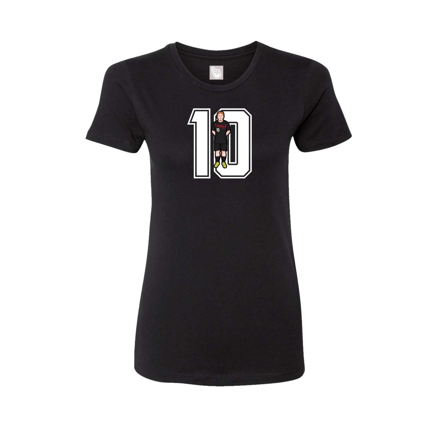 Fitted Women's Tee — Number in Black