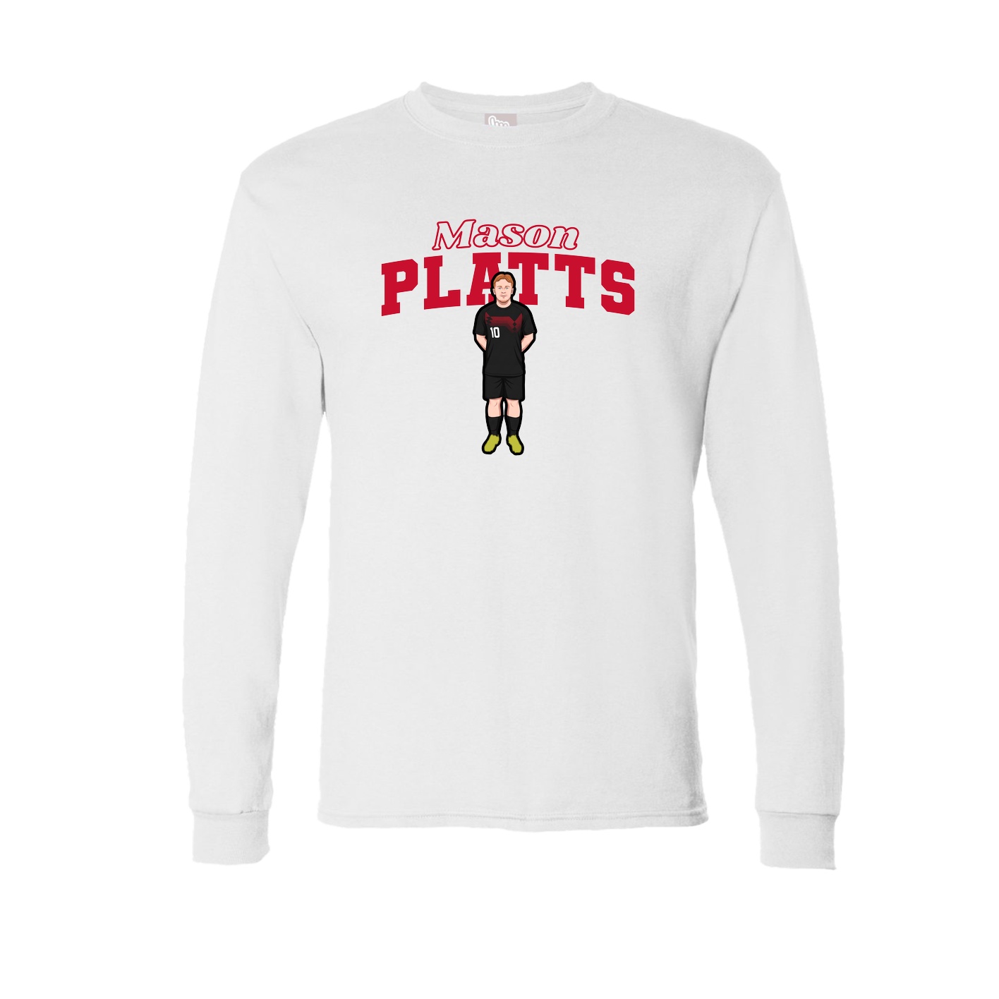 Long Sleeve Tee — Name Arch in White