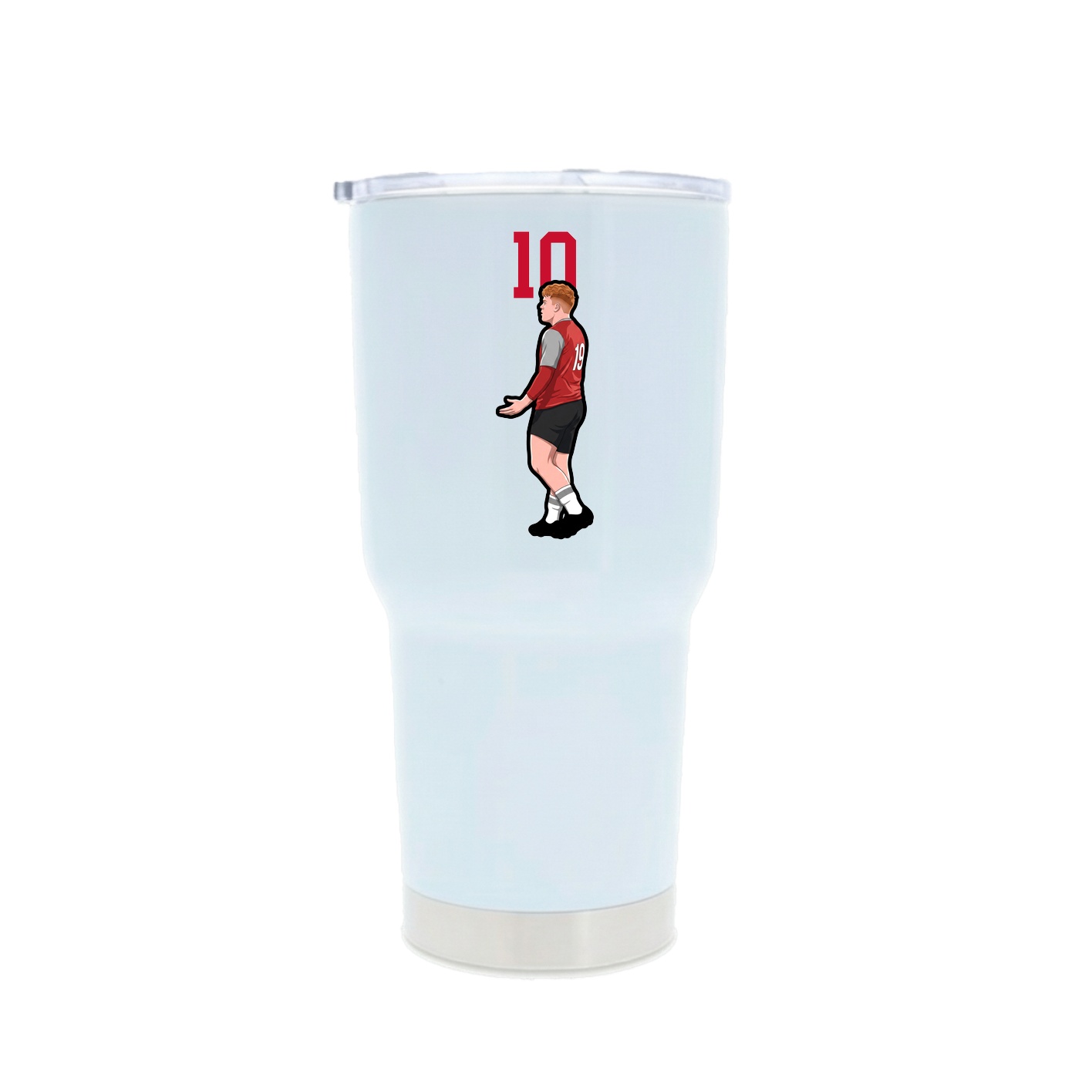 30oz Stainless Steel Tumbler — Number Top in White