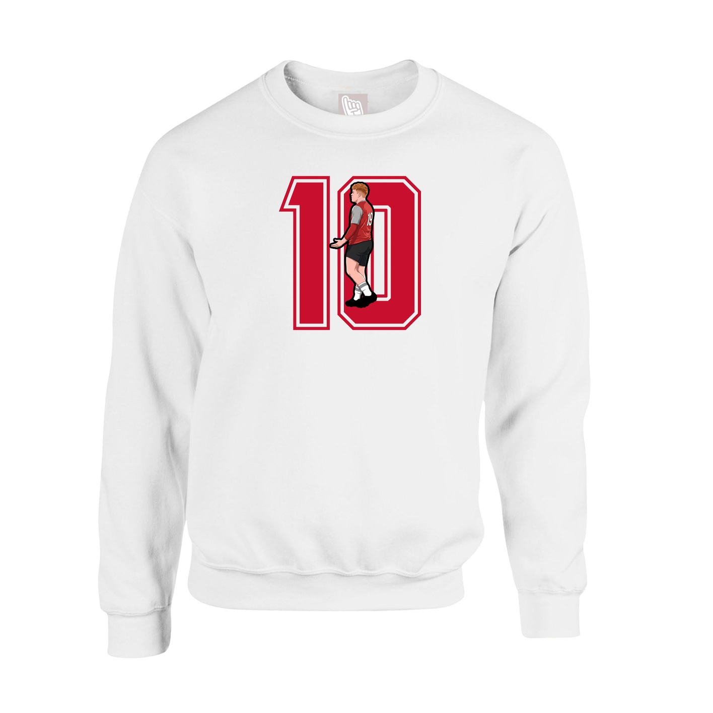 Fleece Crew — Number in White