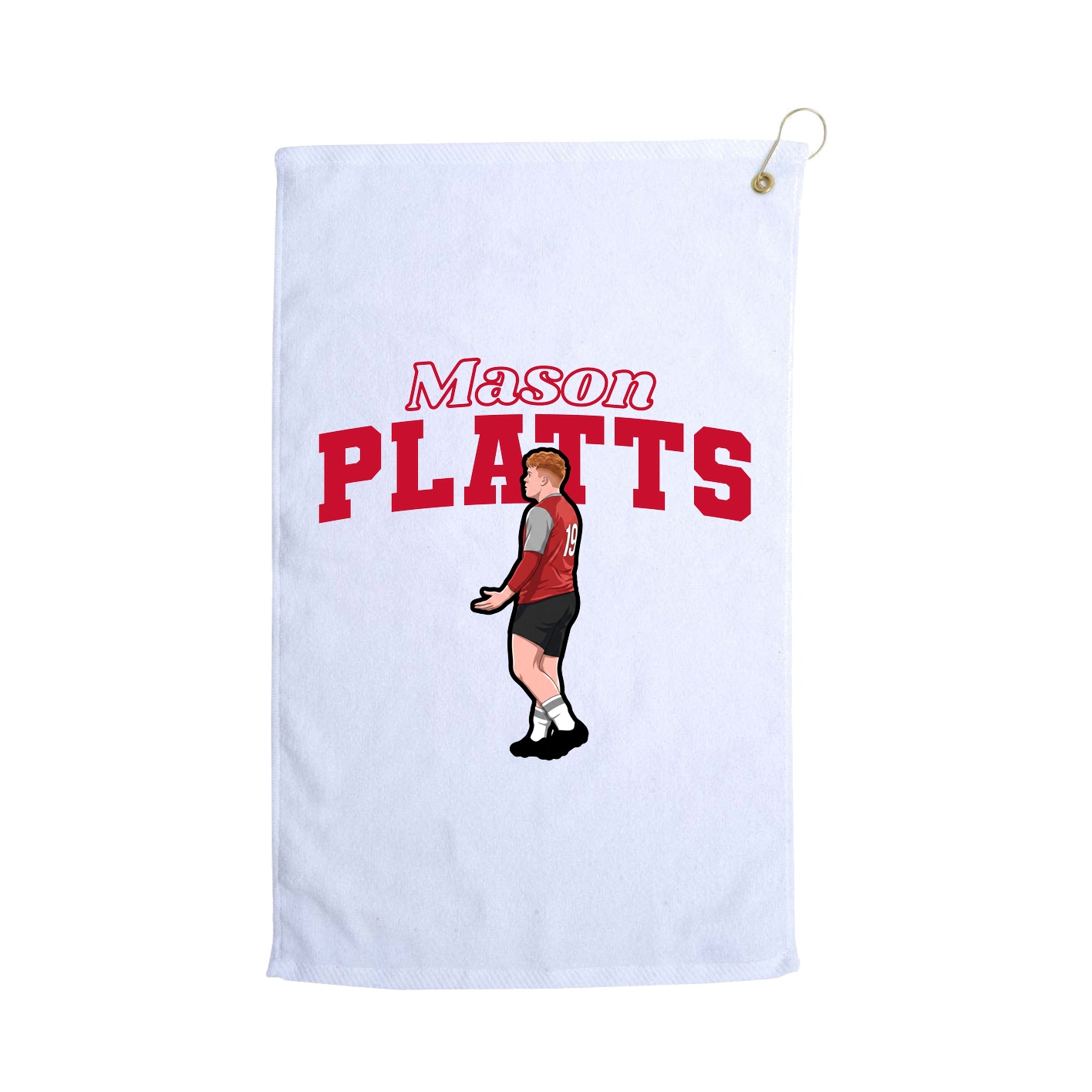 Golf Towel — Name Arch in White