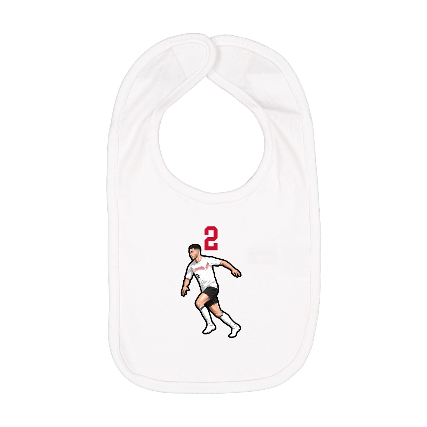 Infant Bib — Number Top in White